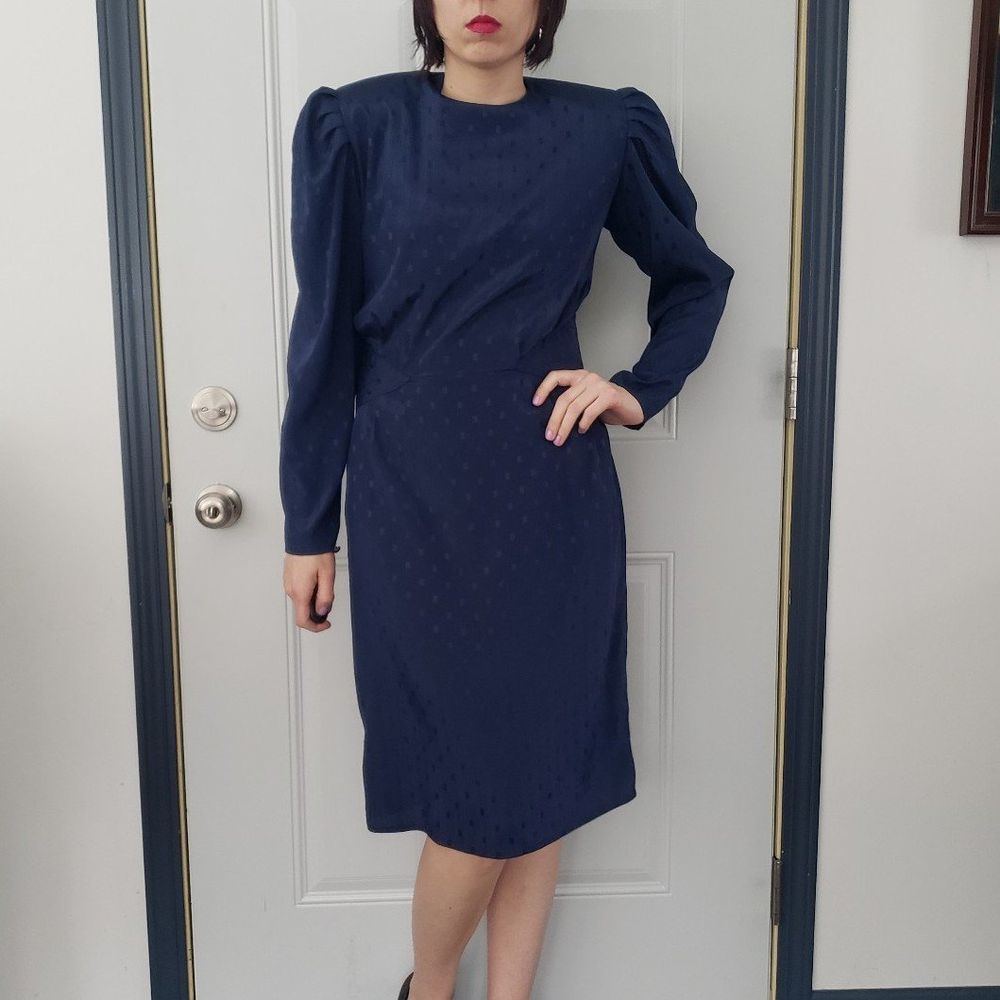 80s Navy Blue‎ Dress